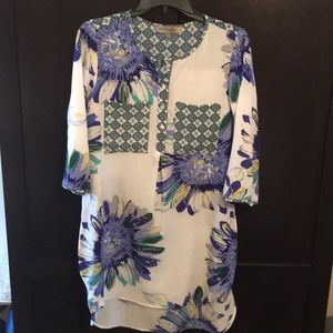Flower thin long shirt/dress